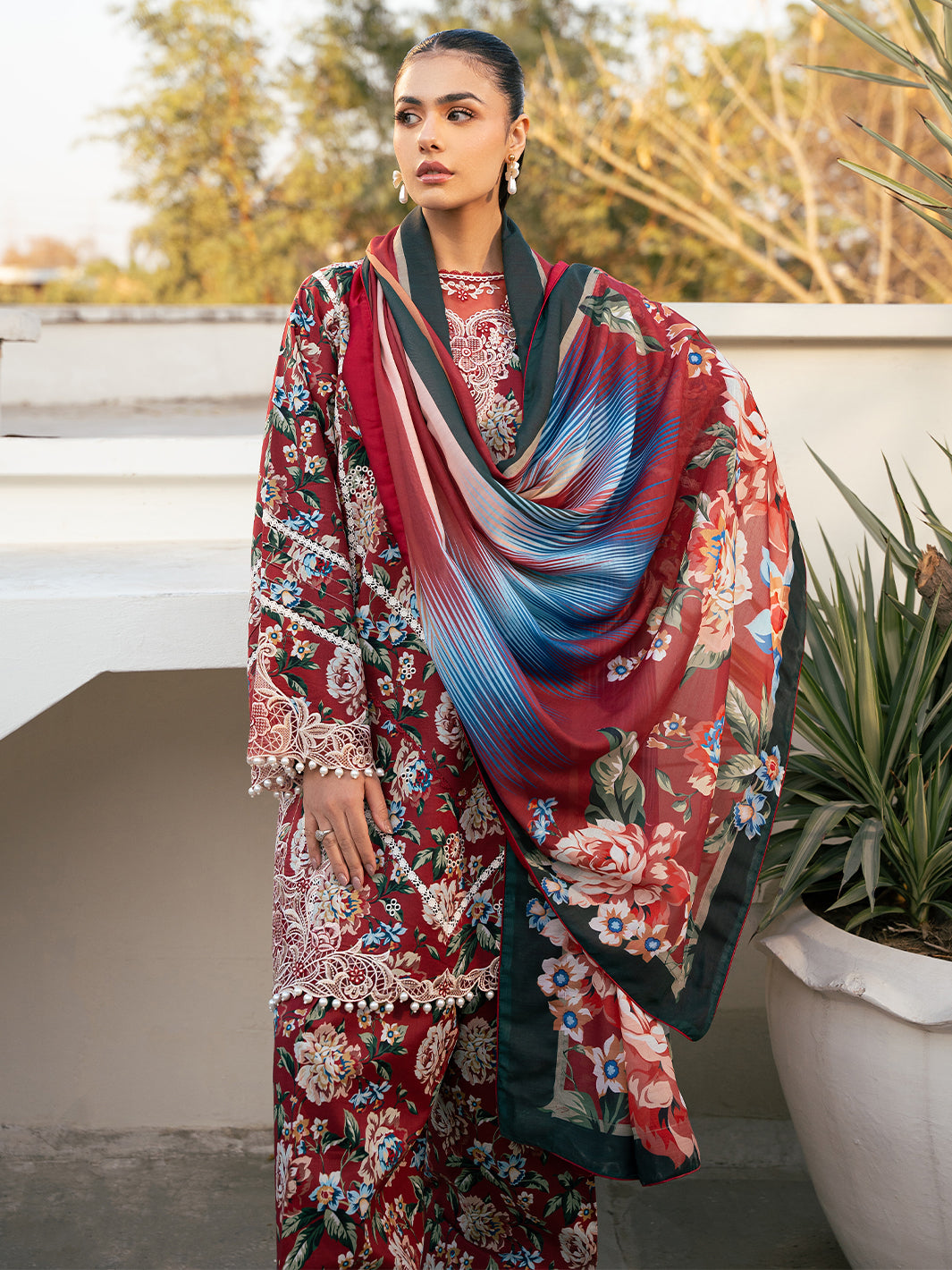Bin Ilyas | Hazel Printed Lawn 25 | 2076 - B by Bin Ilyas - Designer Dress - Type: Ladies Clothes - Available at Libayah - 100% Original