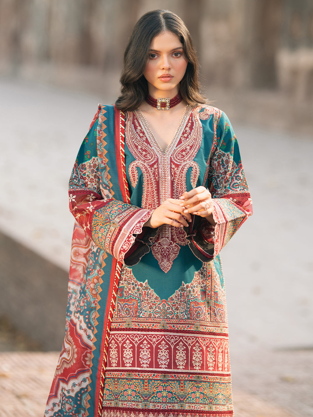 Bin Ilyas | Naqsh Naaz Luxury Lawn 25 | 2083 - B by Bin Ilyas - Designer Dress - Type: Ladies Clothes - Available at Libayah - 100% Original