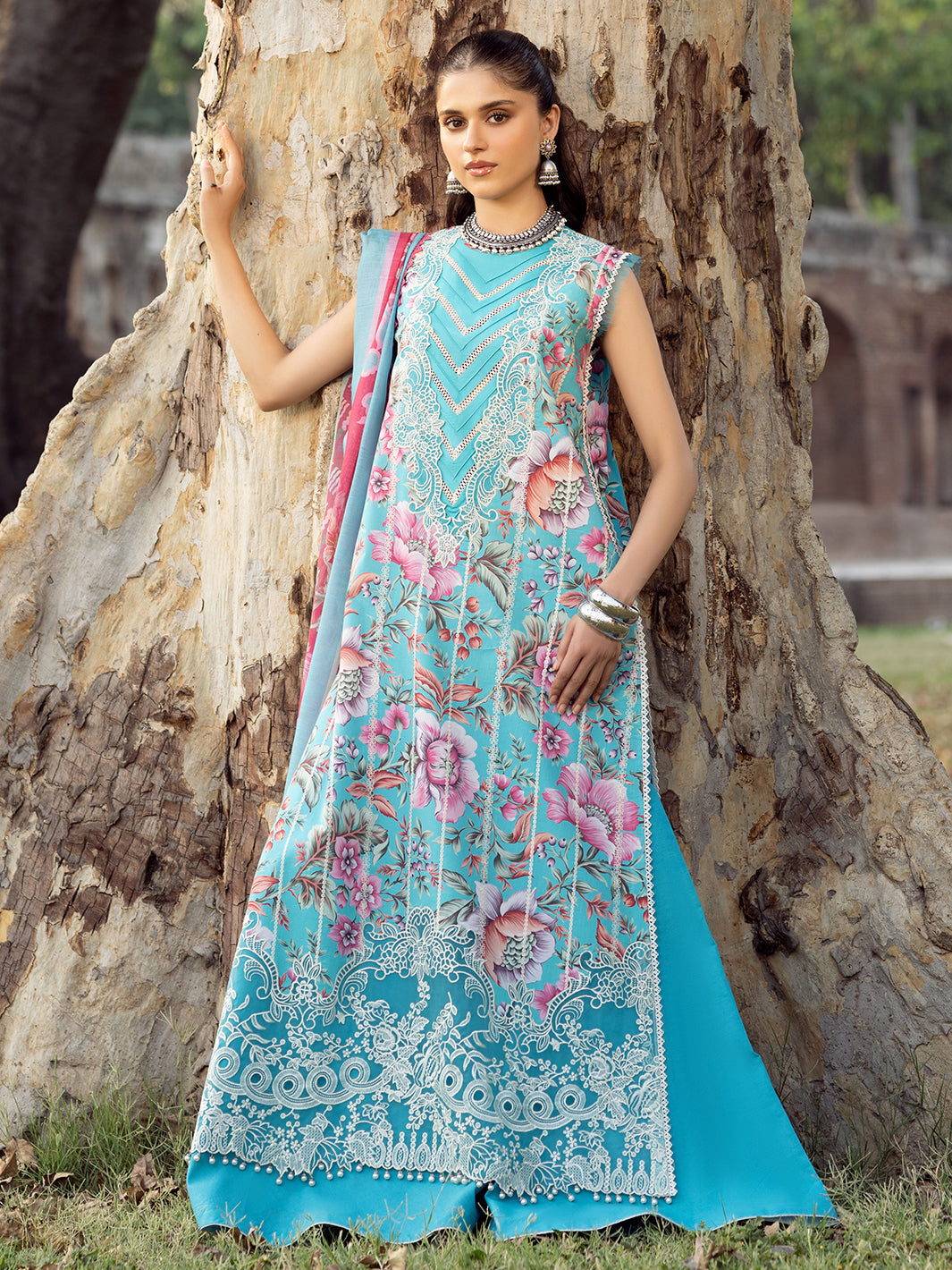 Bin Ilyas | Naqsh Naaz Luxury Lawn 25 | 2085 - B by Bin Ilyas - Designer Dress - Type: Ladies Clothes - Available at Libayah - 100% Original