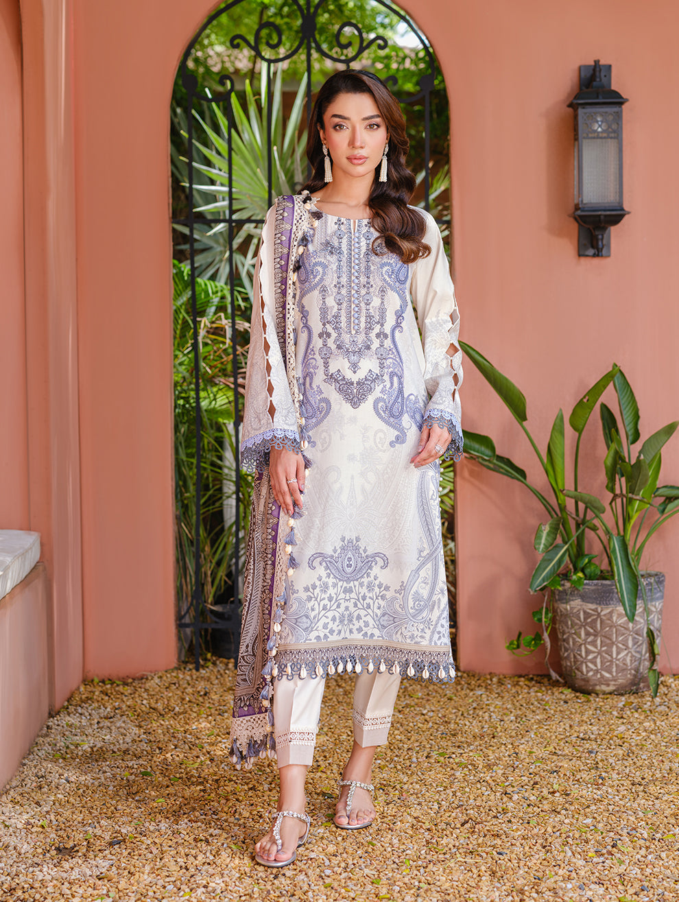 Jade | Cambric 25 | URBANE EMBROIDERED CAMBRIC 25 IV by Jade - Designer Dress  - Type : Ladies Clothes - Available at Libayah - 100% Original 