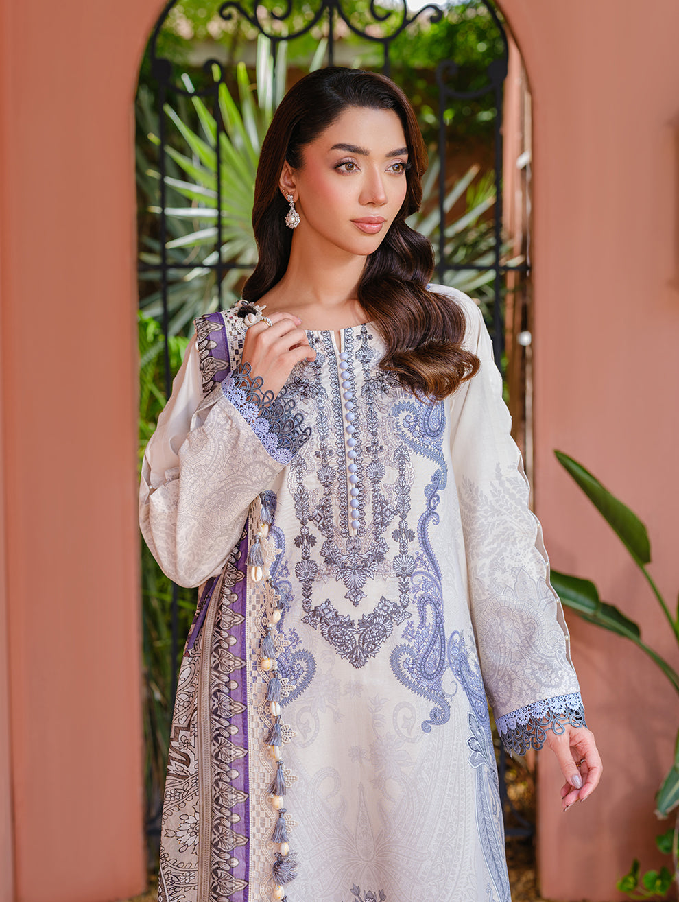 Jade | Cambric 25 | URBANE EMBROIDERED CAMBRIC 25 IV by Jade - Designer Dress  - Type : Ladies Clothes - Available at Libayah - 100% Original 