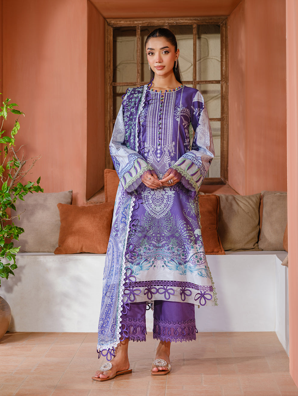 Jade | Cambric 25 | URBANE EMBROIDERED CAMBRIC 25 P by Jade - Designer Dress  - Type : Ladies Clothes - Available at Libayah - 100% Original 