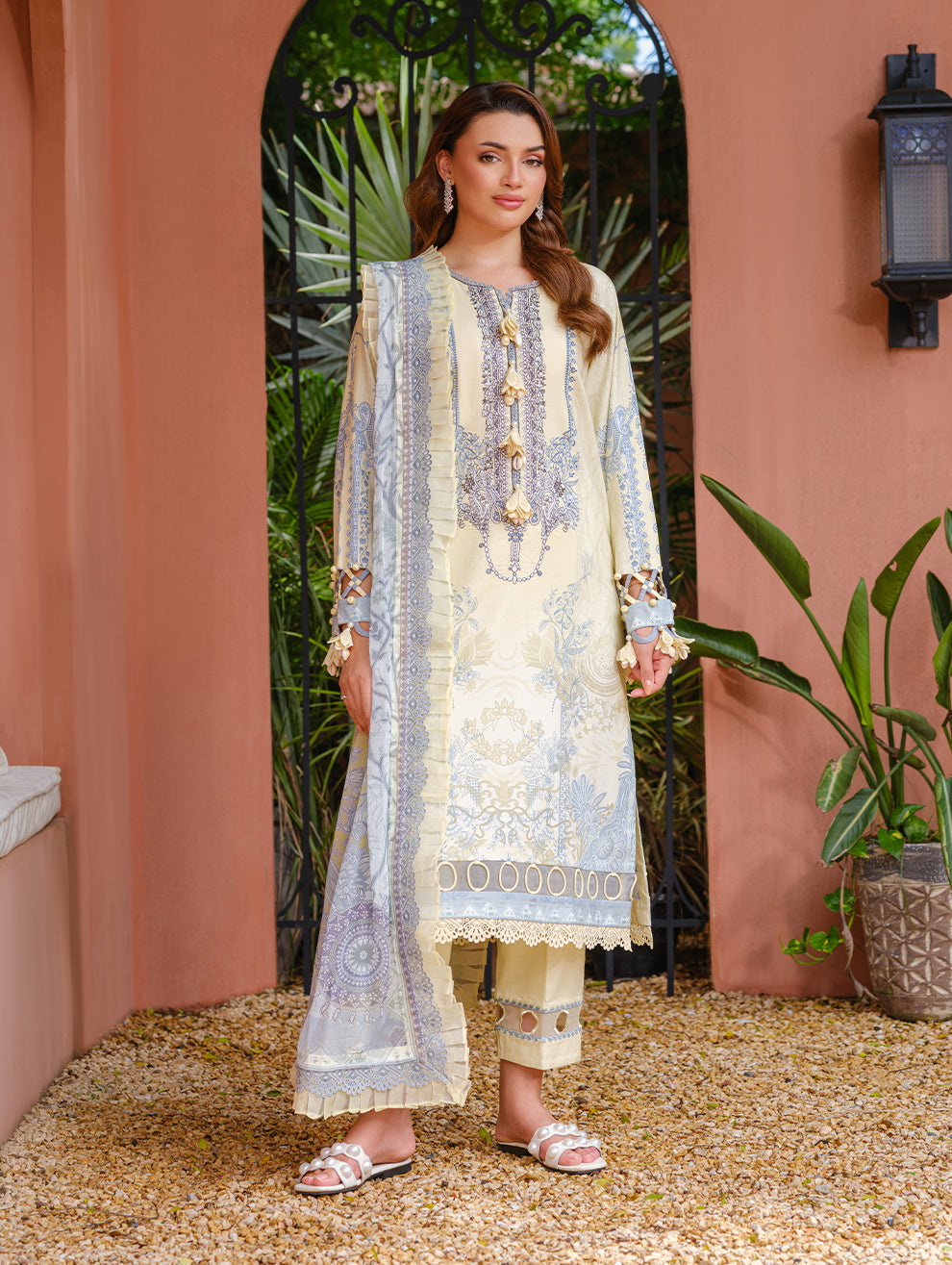 Jade | Cambric 25 | URBANE EMBROIDERED CAMBRIC 25 T by Jade - Designer Dress  - Type : Ladies Clothes - Available at Libayah - 100% Original 