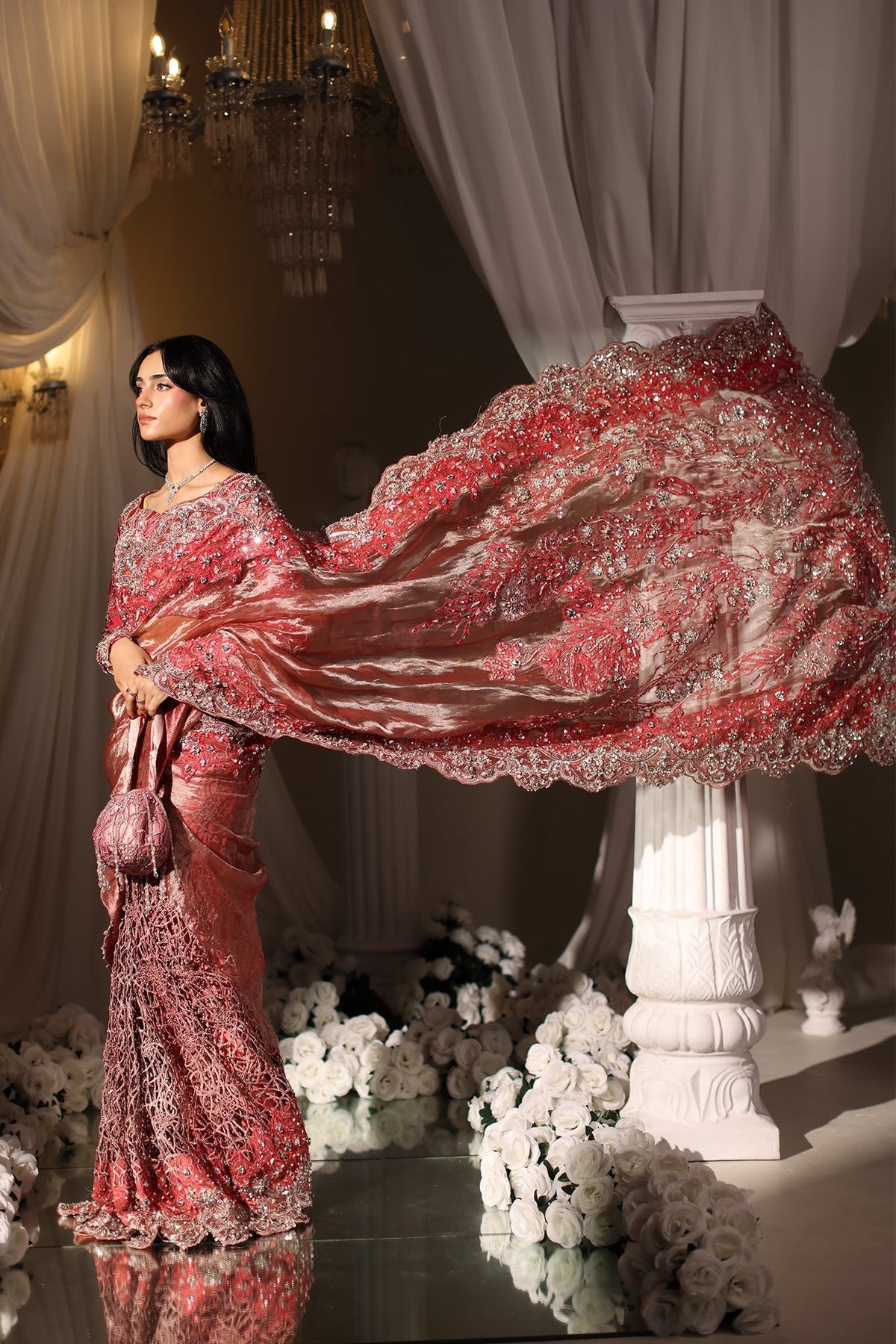 Musferah Saad | Casa Blance |Coral Majesty by Musferah Saad - Designer Dress  - Type : Ladies Clothes - Available at Libayah - 100% Original 