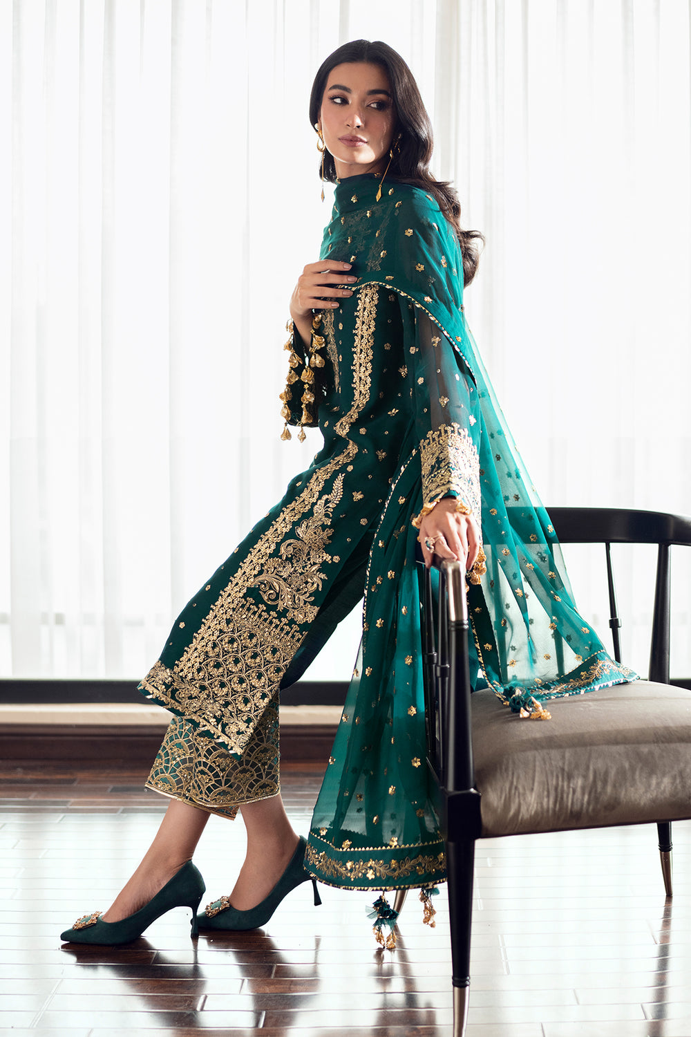 Baroque | Formals Collection | EMBROIDERED CHIFFON UF-505 by Baroque - Designer Dress  - Type : Ladies Clothes - Available at Libayah - 100% Original 