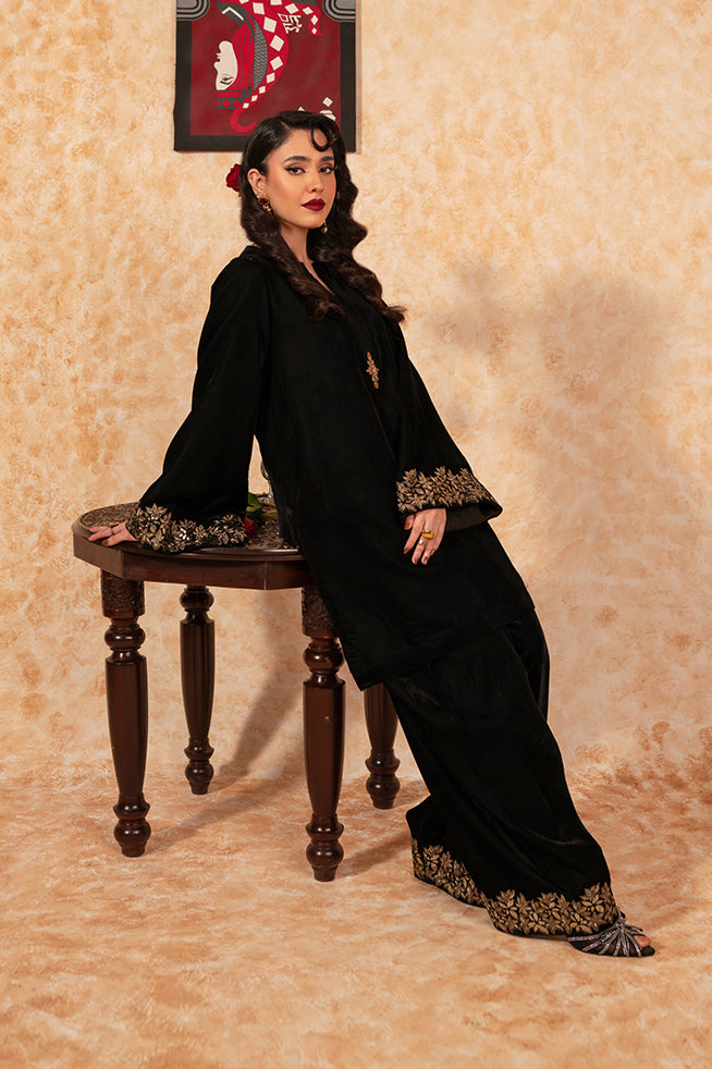 Fozia Khalid | Velvet Deck | Ebony by Fozia Khalid - Designer Dress - Type: Formal - Available at Libayah - 100% Original