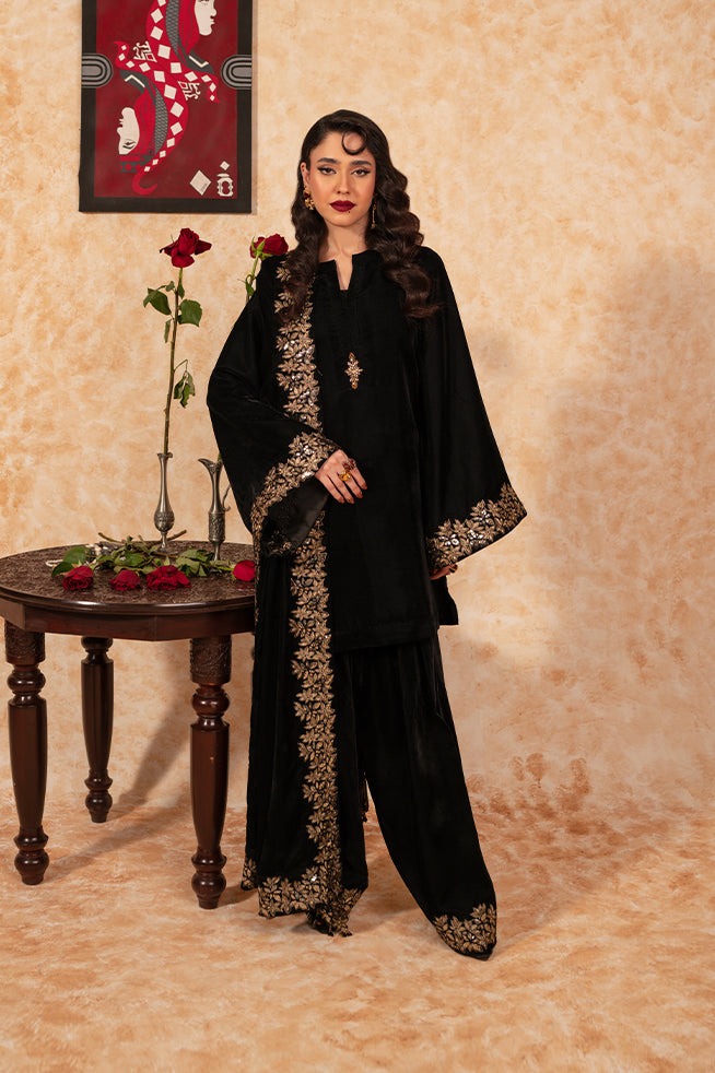 Fozia Khalid | Velvet Deck | Ebony by Fozia Khalid - Designer Dress - Type: Formal - Available at Libayah - 100% Original