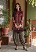 Zarqash | Silk Edit 26 | Maroon Mosaic by Zarqash - Designer Dress  - Type : Ladies Clothes - Available at Libayah - 100% Original 