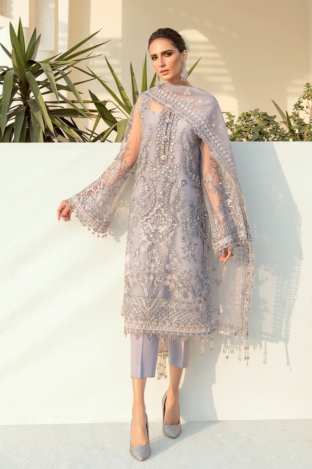 Baroque | Formals Collection | EMBROIDERED NET UF-74 by Baroque - Designer Dress  - Type : Ladies Clothes - Available at Libayah - 100% Original 