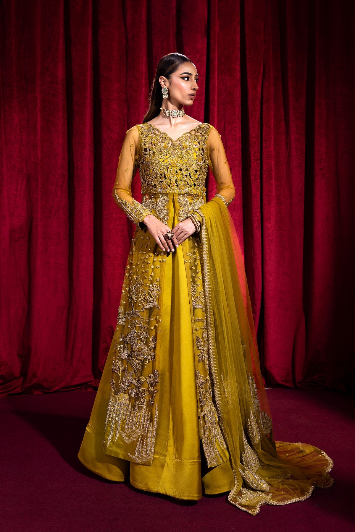 Mina Kashif | Luxury Pret | Saffron by Mina Kashif - Designer Dress - Type: Formal - Available at Libayah - 100% Original