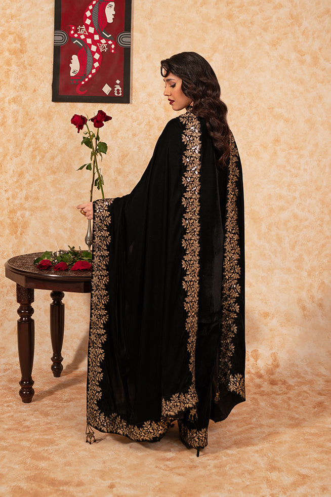 Fozia Khalid | Velvet Deck | Ebony by Fozia Khalid - Designer Dress - Type: Formal - Available at Libayah - 100% Original