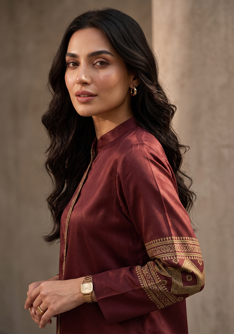 Zarqash | Silk Edit 26 | Maroon Mosaic by Zarqash - Designer Dress  - Type : Ladies Clothes - Available at Libayah - 100% Original 