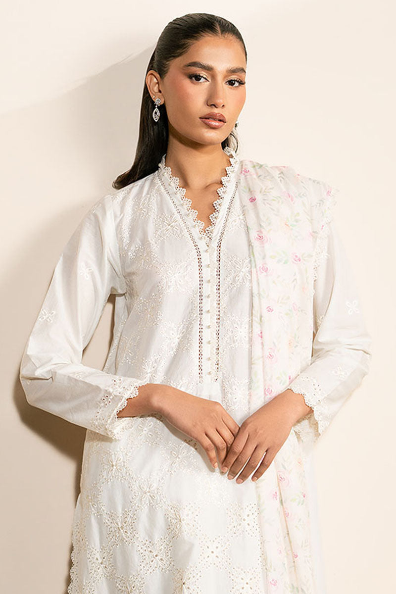 Cross Stitch | Mahiri Lawn 25 | IVORY GLINT by Cross Stitch - Designer Dress - Type: Ladies Clothes - Available at Libayah - 100% Original