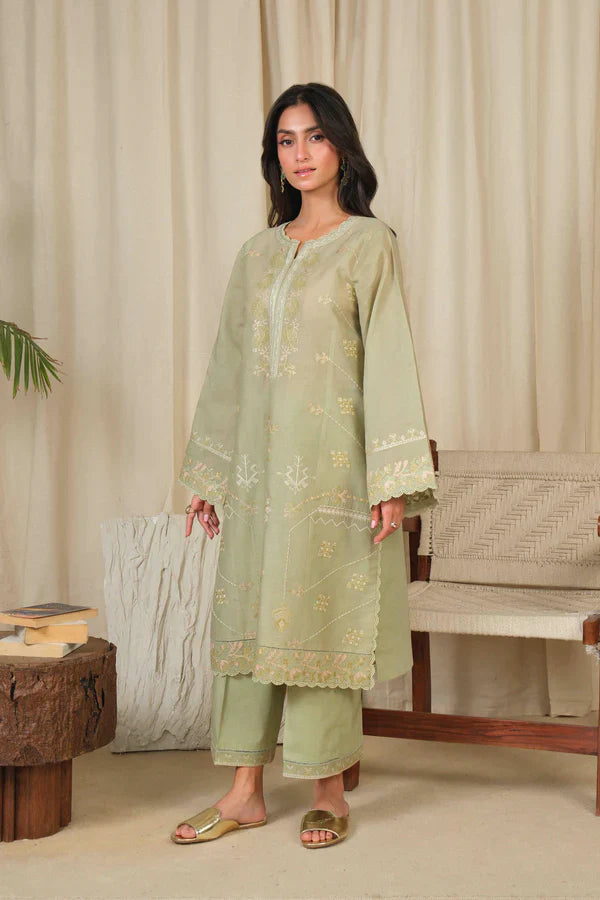 Noor by Saadia Asad | Noor Pret 25 | D4 - Muted Green by Noor by Saadia Asad - Designer Dress  - Type : Ladies Clothes - Available at Libayah - 100% Original 