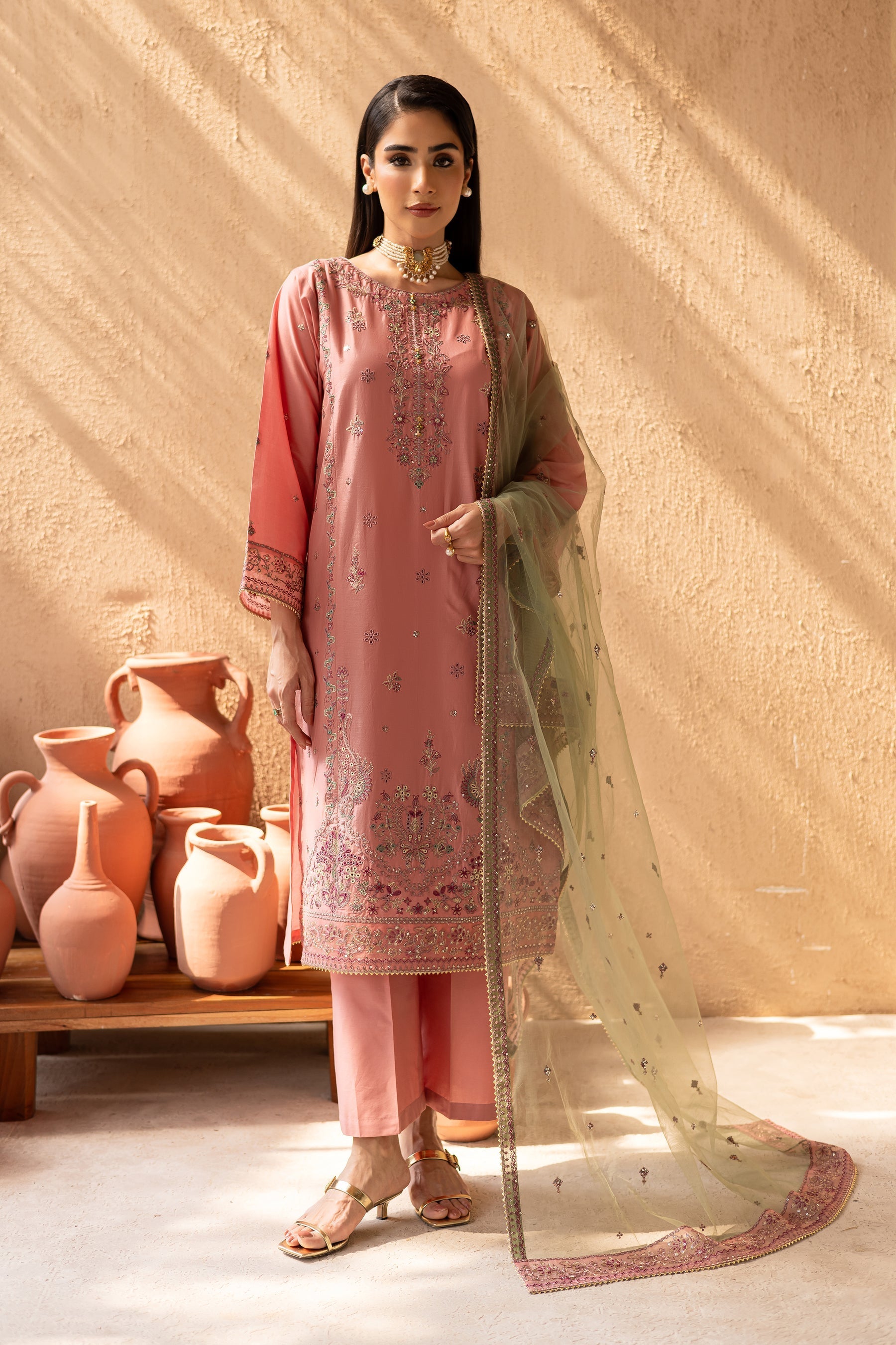 Batik | Nyra Embroidered Summer Solids | Anastasia by Batik - Designer Dress - Type: Ladies Clothes - Available at Libayah - 100% Original