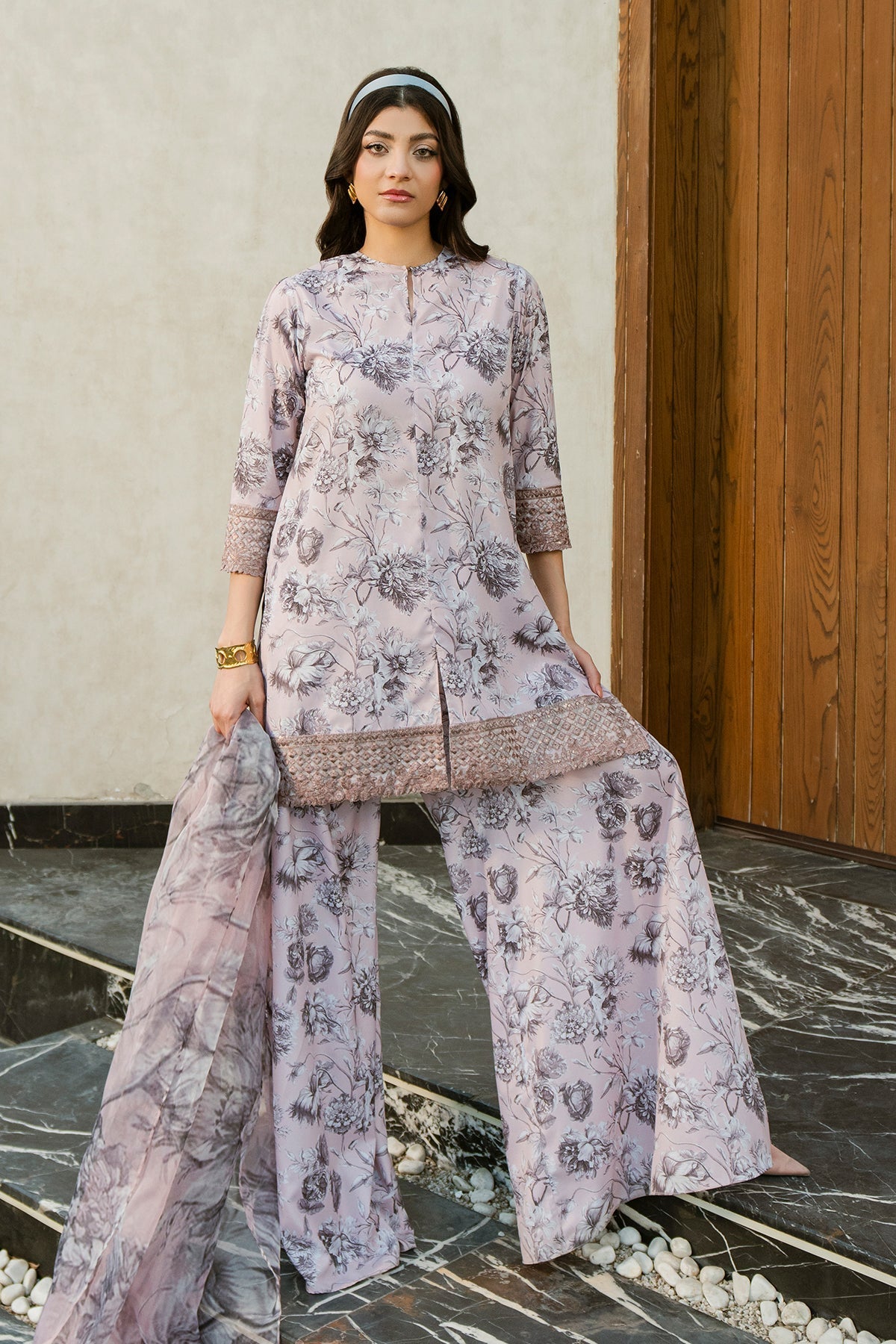 Fahad Hussayn | Lawn Banger | Allium Bloom by Erum Khan - Designer Dress - Type: Ladies Clothes - Available at Libayah - 100% Original