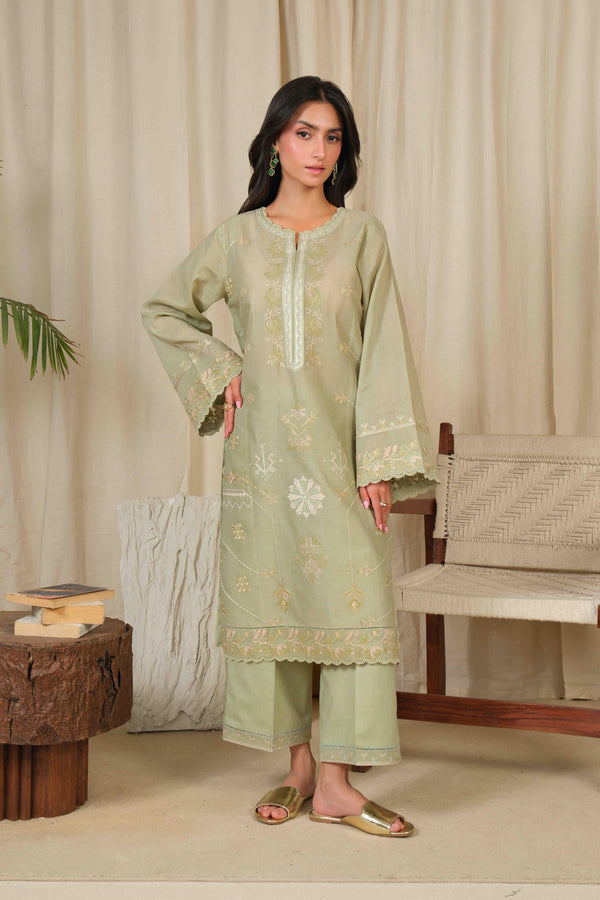 Noor by Saadia Asad | Noor Pret 25 | D4 - Muted Green by Noor by Saadia Asad - Designer Dress  - Type : Ladies Clothes - Available at Libayah - 100% Original 