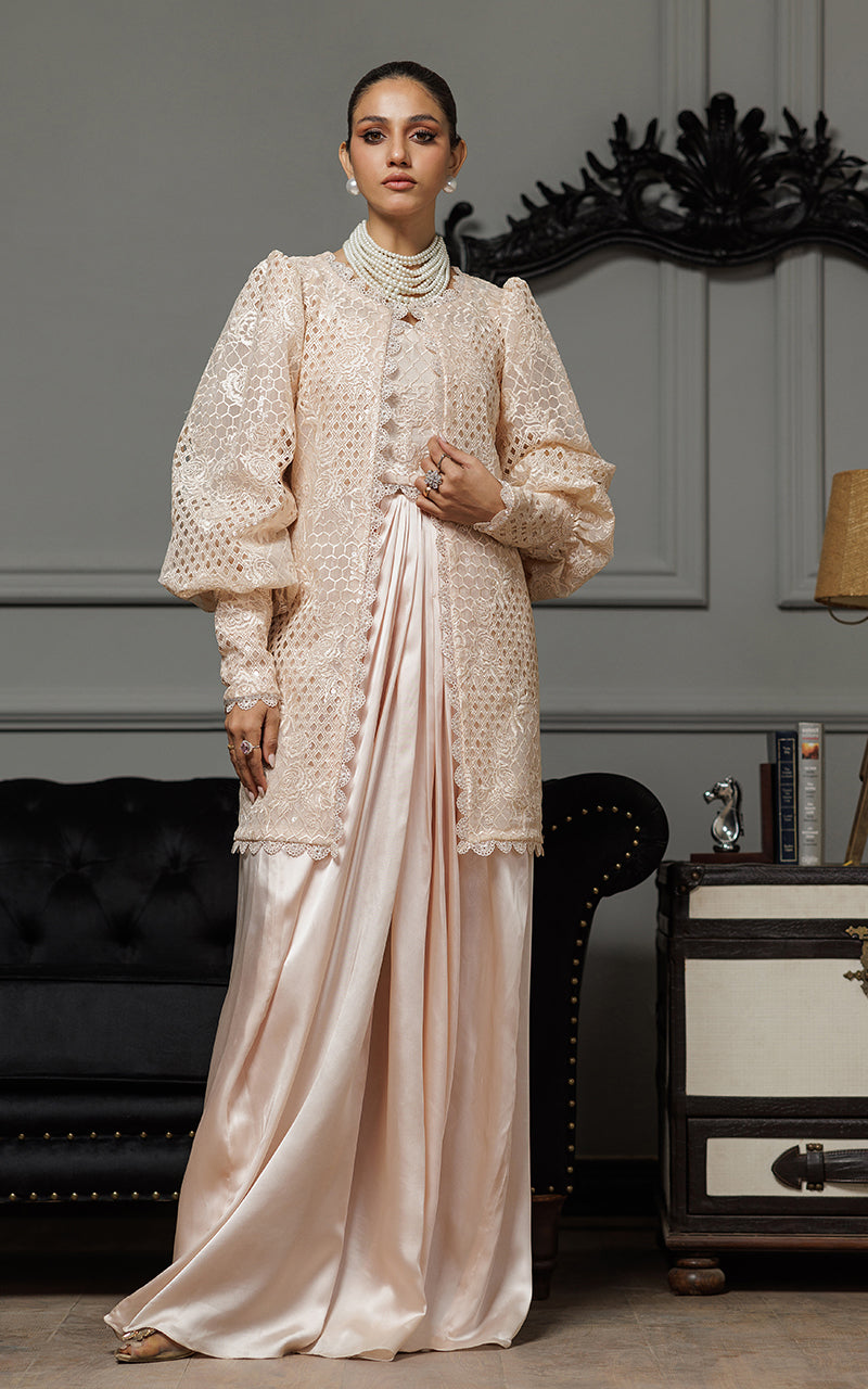 Threads and Motifs | Formal Dresses 25 | Organza Embroidered Jacket With Embroidered Tube And Skirt by Threads and Motifs - Designer Dress  - Type : Ladies Clothes - Available at Libayah - 100% Original 