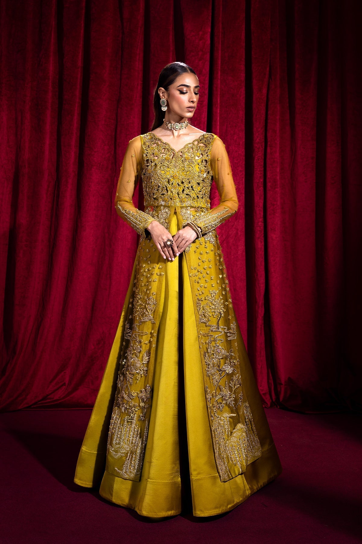 Mina Kashif | Luxury Pret | Saffron by Mina Kashif - Designer Dress - Type: Formal - Available at Libayah - 100% Original