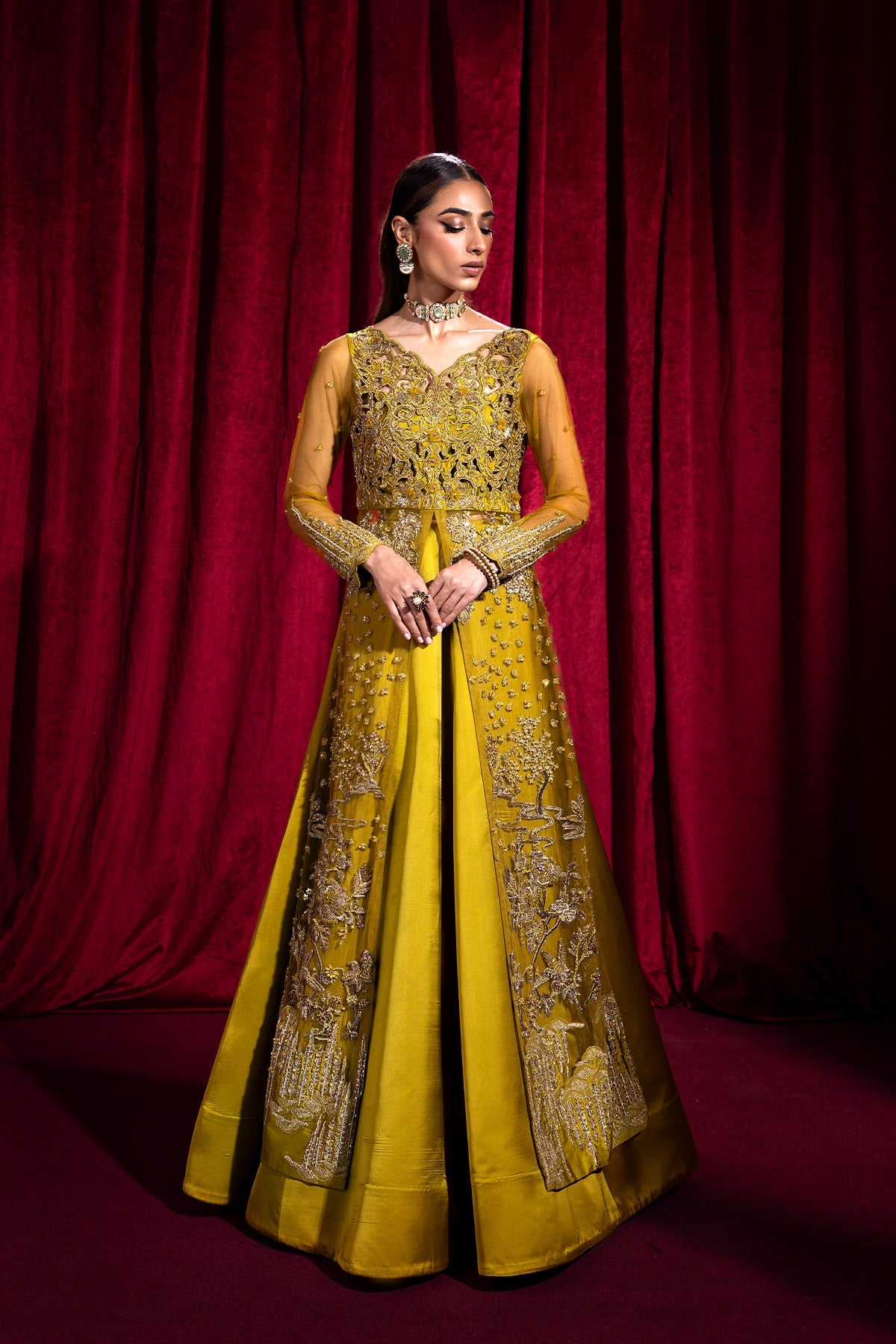Mina Kashif | Luxury Pret | Saffron by Mina Kashif - Designer Dress - Type: Formal - Available at Libayah - 100% Original