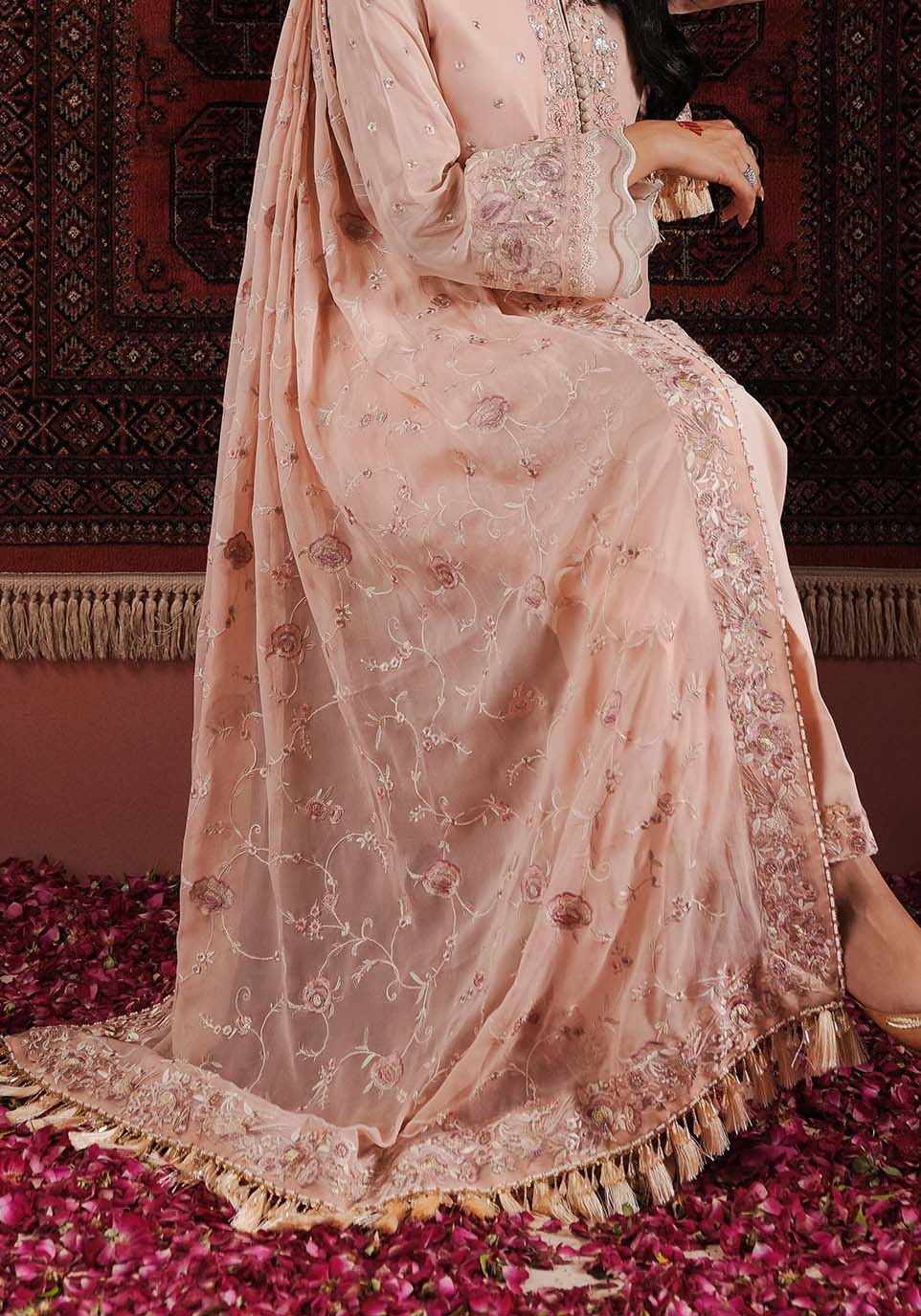 Zarqash | Lakhnawi Festive Chiffon 24 |  ZQL 003B IZEL by Zarqash - Designer Dress - Type: Ladies Clothes - Available at Libayah - 100% Original