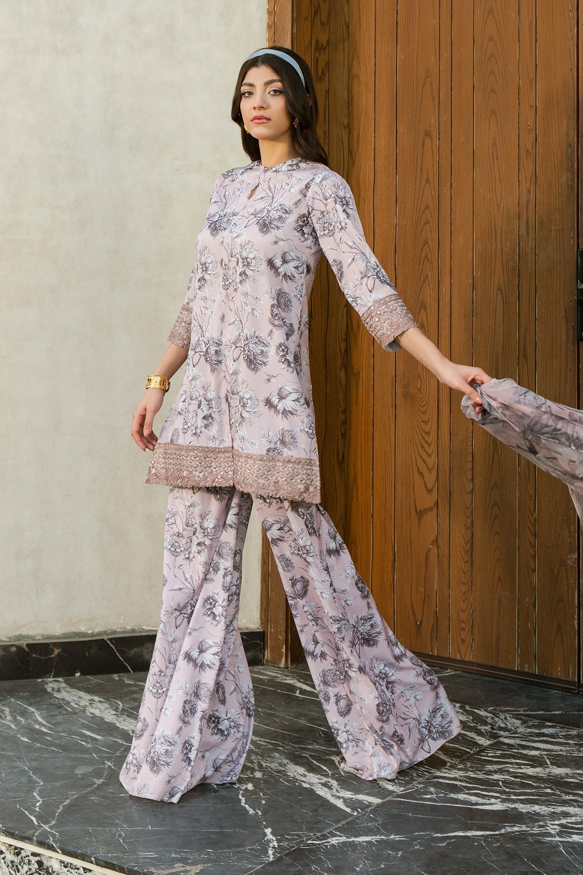 Fahad Hussayn | Lawn Banger | Allium Bloom by Erum Khan - Designer Dress - Type: Ladies Clothes - Available at Libayah - 100% Original