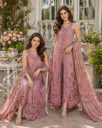 Noor by Saadia Asad | Eid Luxe Chikankari 26 | D8 - Rosewood Blush by Noor by Saadia Asad - Designer Dress  - Type : Ladies Clothes - Available at Libayah - 100% Original 