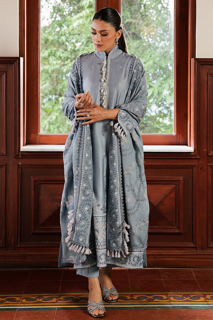 Cross Stitch | Satin De Luxe | SERENITY BLUE by Cross Stitch - Designer Dress - Type: Luxury - Available at Libayah - 100% Original