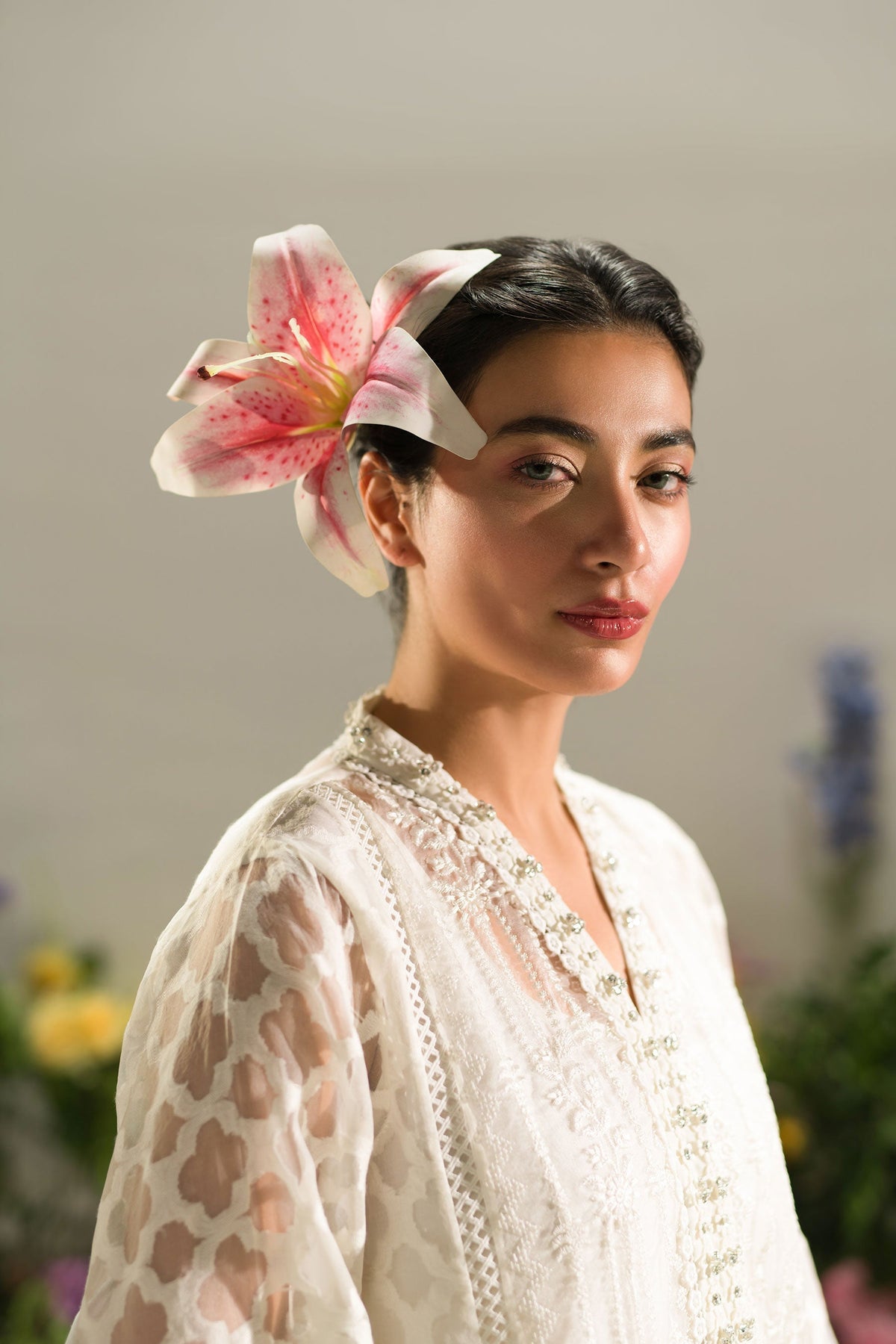 Ammara Khan | Lily Luxury Formals 24 | CLASSIC PEARL (D-01) by Ammara Khan - Designer Dress - Type: Ladies Clothes - Available at Libayah - 100% Original