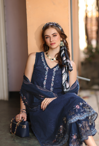 Noor by Saadia Asad | Eid Luxe Printkhaas 26 | D6 - A - Imperial Blue - Designer Dress - Type : Ladies Clothes - Available at Libayah - 100% Original