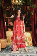 Maryam Hussain | Luxury Lawn 26 | Crimson - Designer Dress - Type : Ladies Clothes - Available at Libayah - 100% Original