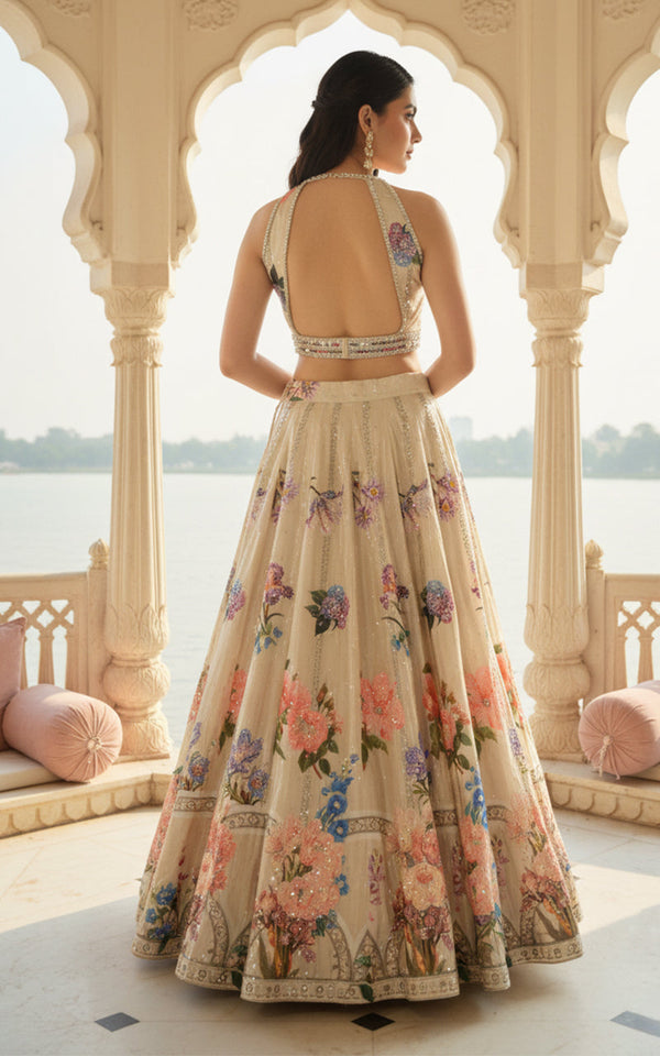 Threads and Motifs | Formal Outfits | Blouse With Printed Lehenga by Threads and Motifs - Designer Dress  - Type : Ladies Clothes - Available at Libayah - 100% Original 