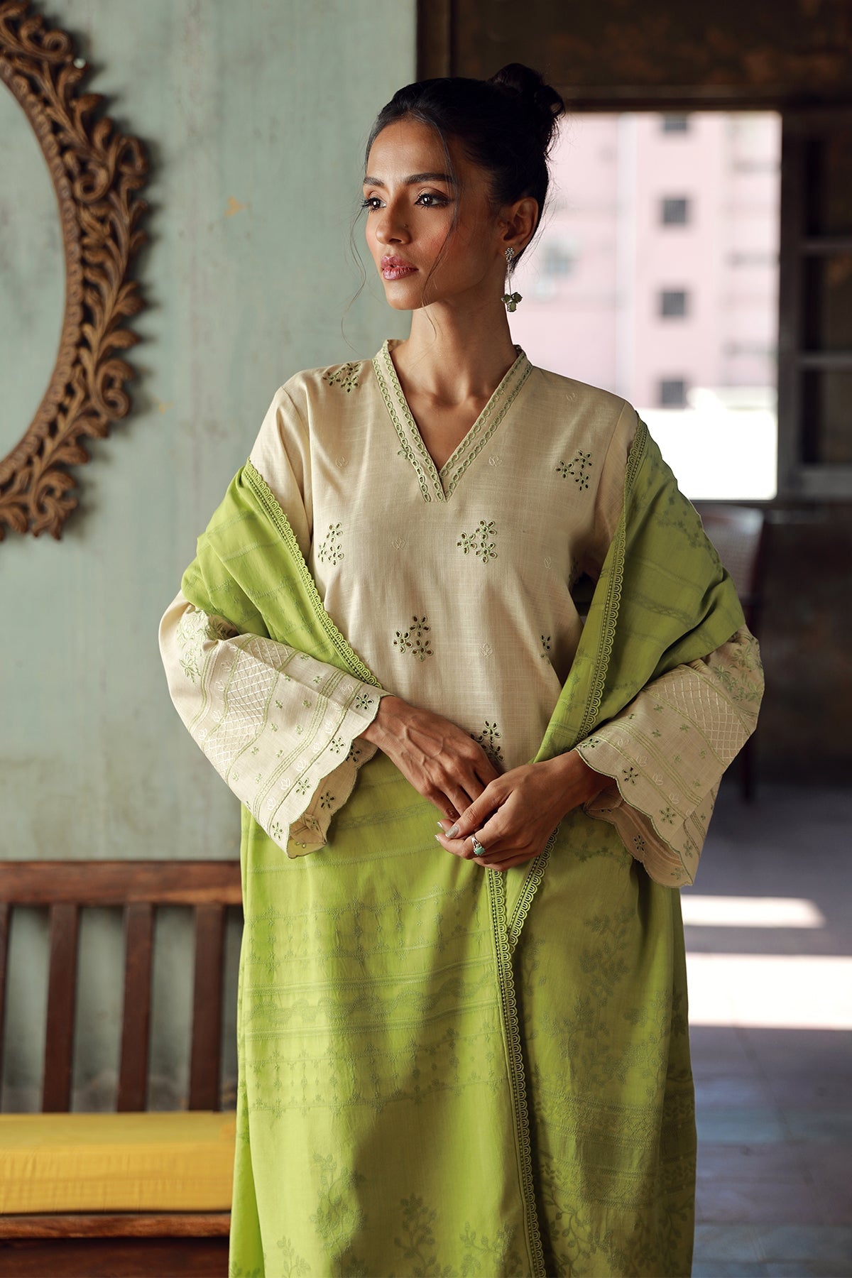 Sahar | Winter Collection | Clover Cascade by Sahar - Designer Dress - Type: Ladies Clothes - Available at Libayah - 100% Original