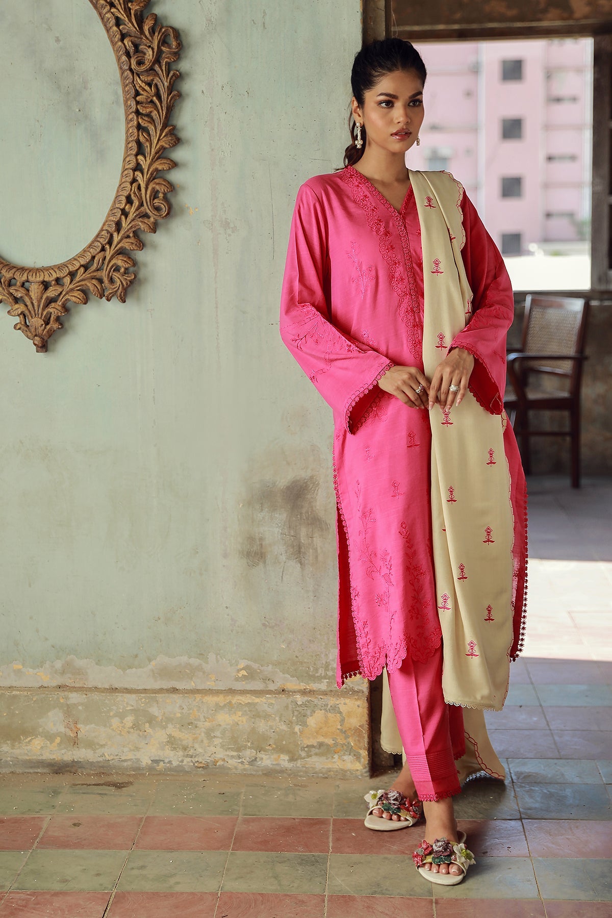 Sahar | Winter Collection | Fusia Frost by Sahar - Designer Dress - Type: Ladies Clothes - Available at Libayah - 100% Original
