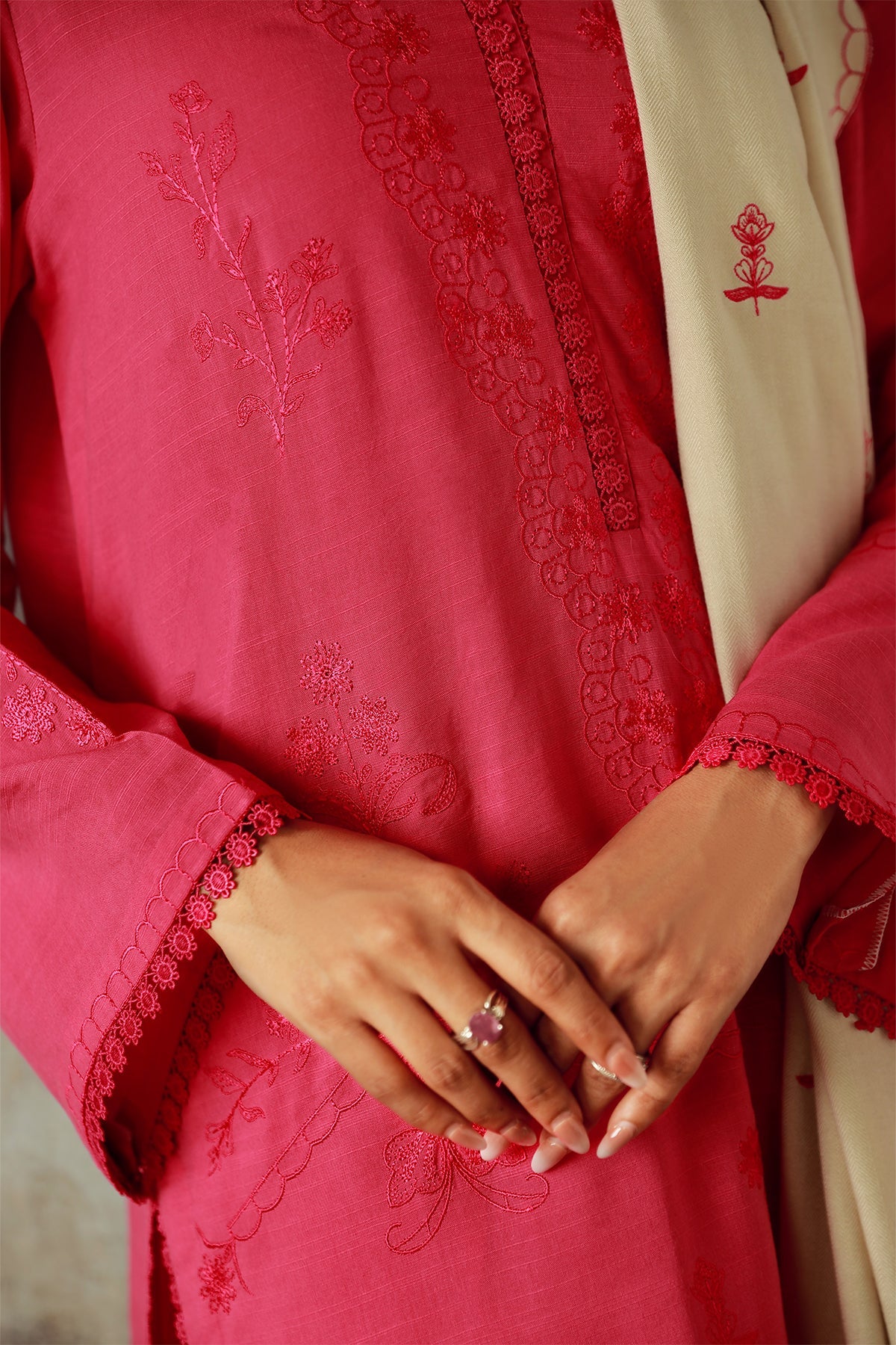 Sahar | Winter Collection | Fusia Frost by Sahar - Designer Dress - Type: Ladies Clothes - Available at Libayah - 100% Original