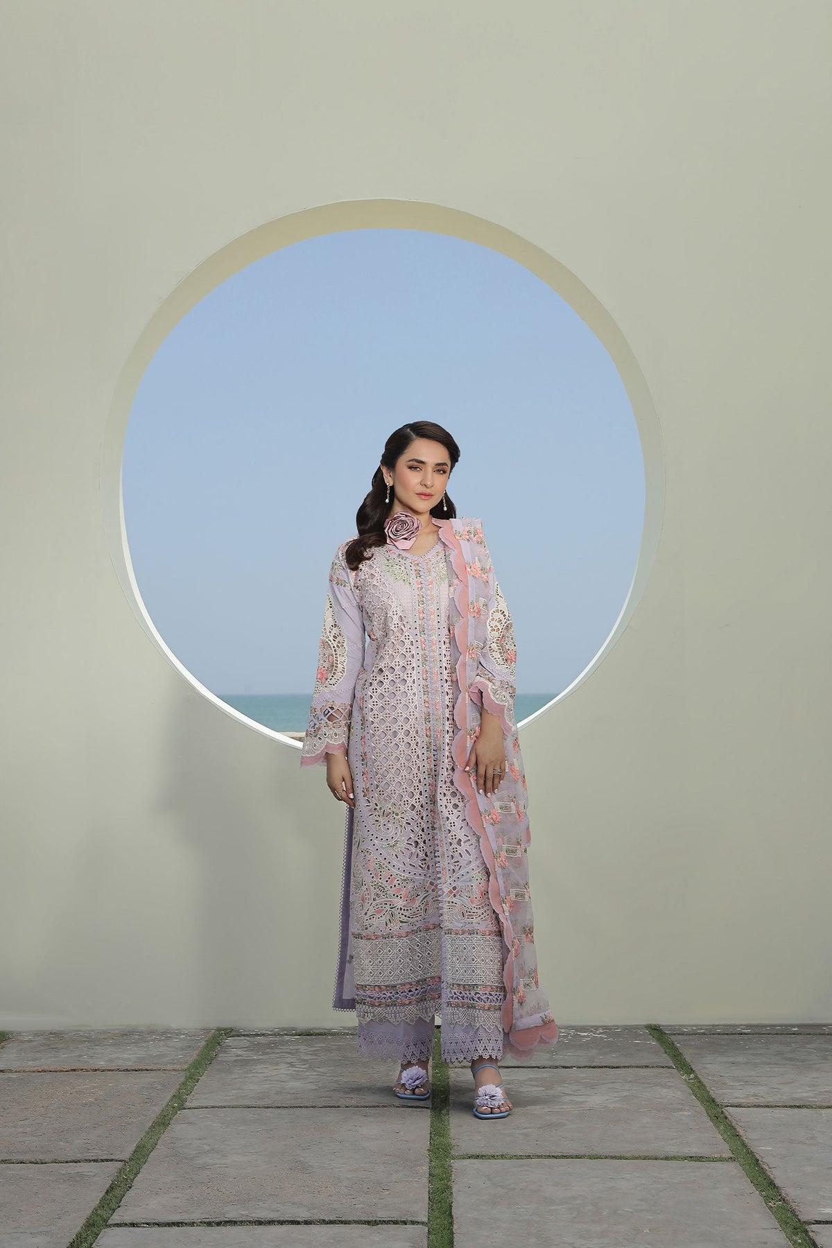 Maryam Hussain | Luxury Lawn 24 | FEROZ by Maryam Hussain - Designer Dress - Type: Ladies Clothes - Available at Libayah - 100% Original