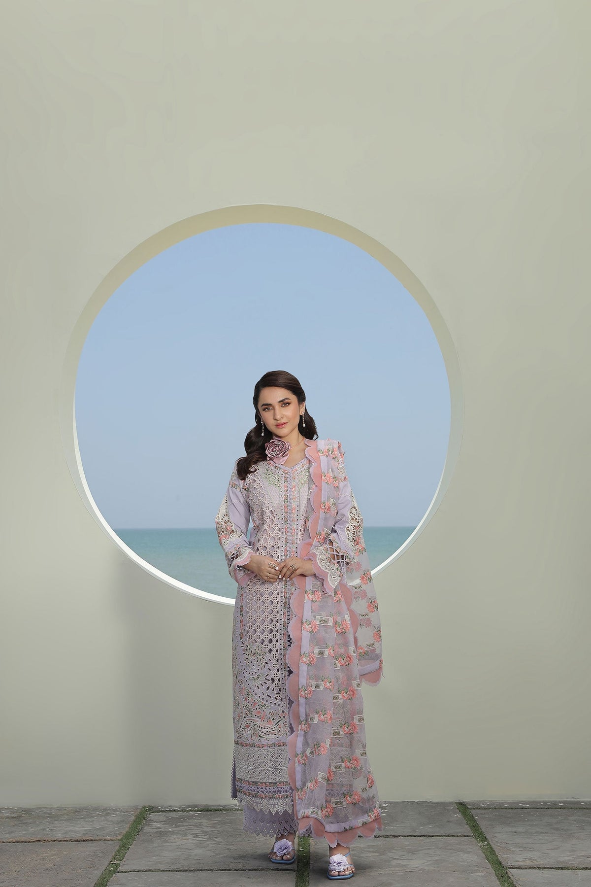 Maryam Hussain | Luxury Lawn 24 | FEROZ by Maryam Hussain - Designer Dress - Type: Ladies Clothes - Available at Libayah - 100% Original