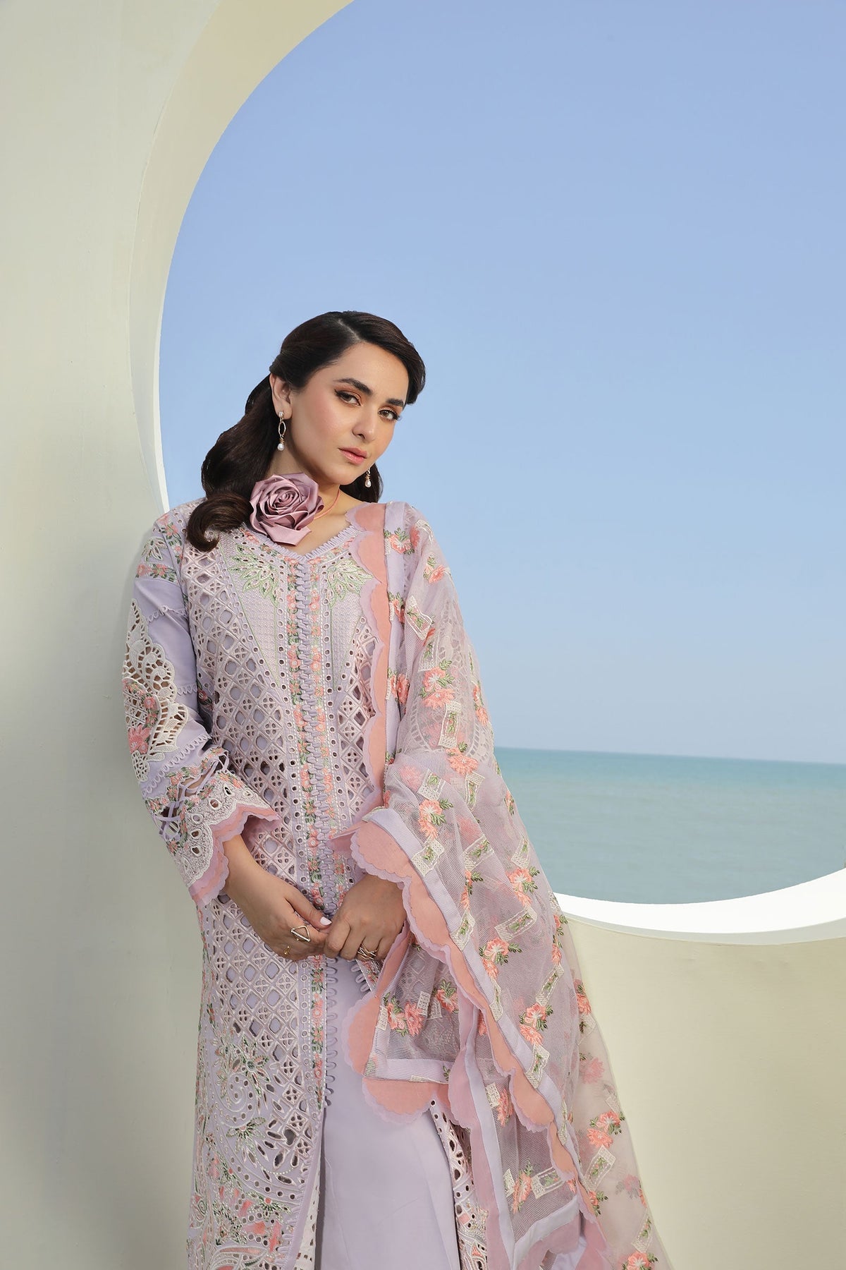 Maryam Hussain | Luxury Lawn 24 | FEROZ by Maryam Hussain - Designer Dress - Type: Ladies Clothes - Available at Libayah - 100% Original