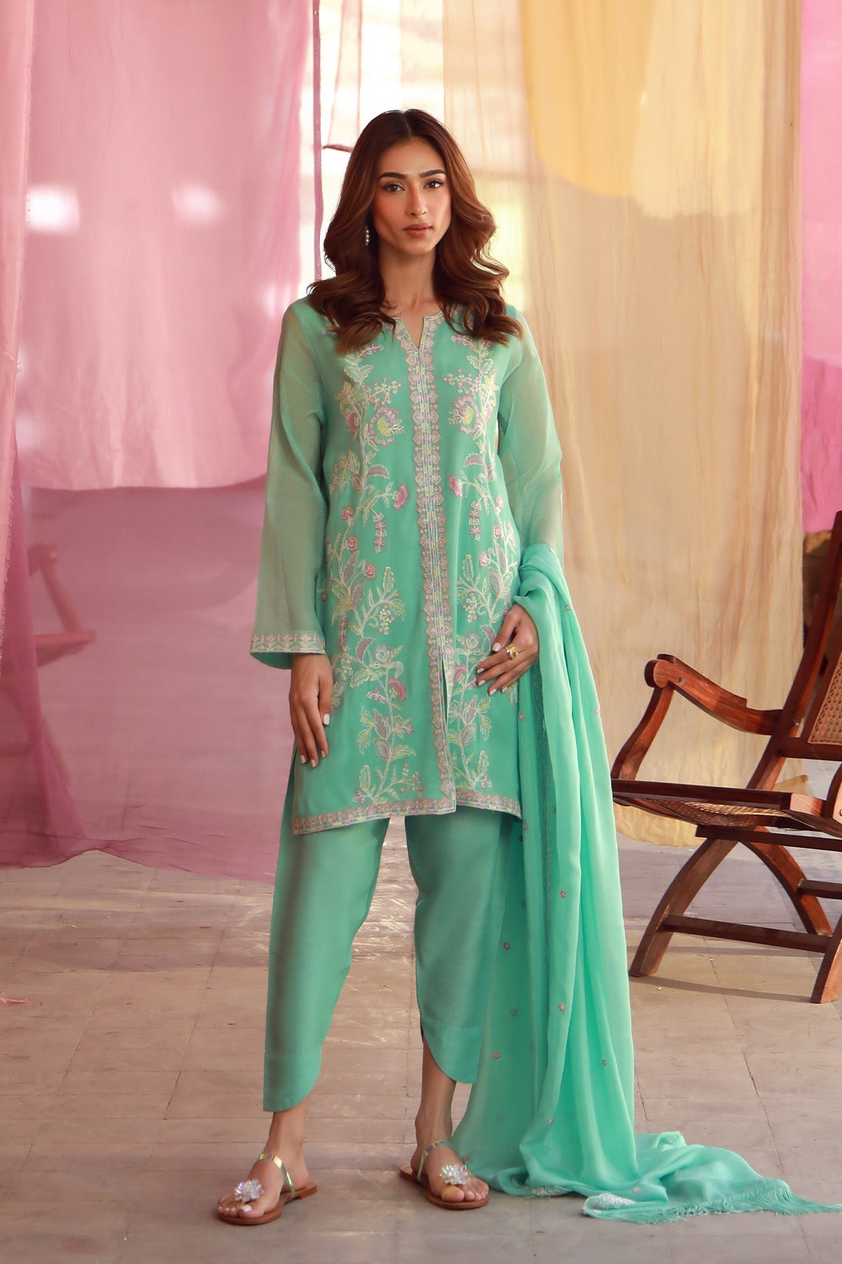 Sahar | Luxe Pret 25 | Mint Petal by Sahar - Designer Dress - Type: Ladies Clothes - Available at Libayah - 100% Original