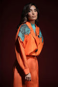 Wardha Saleem | Luxury Pret Fusion Wear | PANTHERA (ORANGE) CORD-SET (2PC) by Wardha Saleem - Designer Dress - Type: Ladies Clothes - Available at Libayah - 100% Original