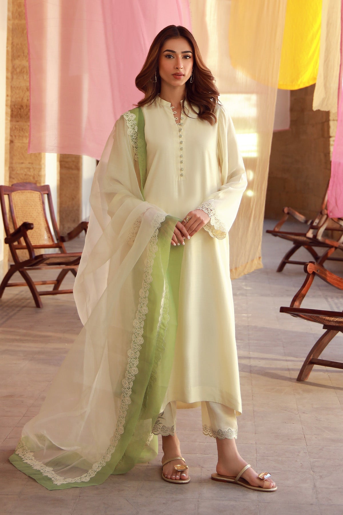 Sahar | Luxe Pret 25 | Ivory Meadow by Sahar - Designer Dress - Type: Ladies Clothes - Available at Libayah - 100% Original