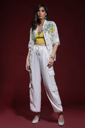 Wardha Saleem | Luxury Pret Fusion Wear | ZARA BOMBER JACKET WITH CARGO PANTS (2PC) by Wardha Saleem - Designer Dress - Type: Ladies Clothes - Available at Libayah - 100% Original