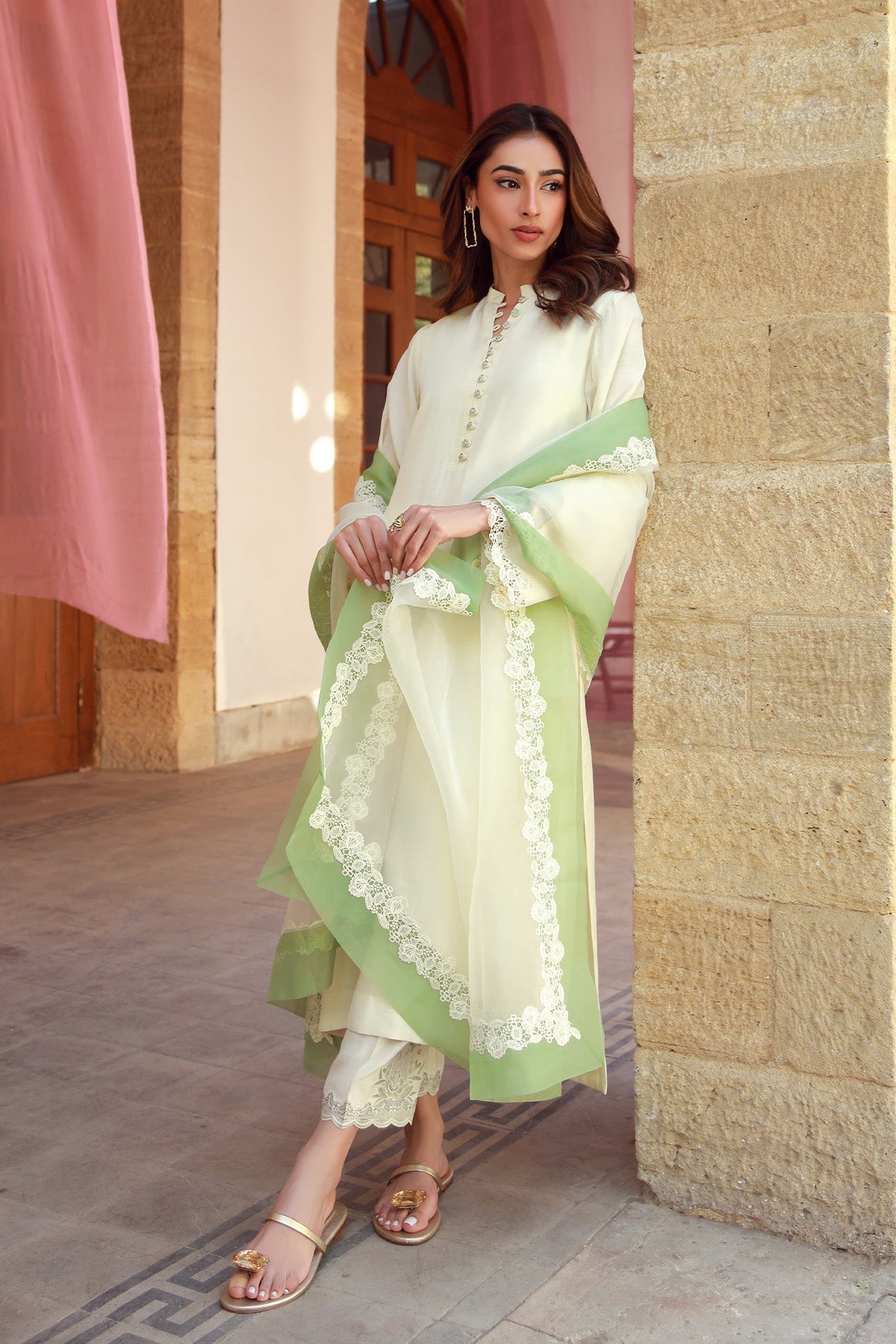 Sahar | Luxe Pret 25 | Ivory Meadow by Sahar - Designer Dress - Type: Ladies Clothes - Available at Libayah - 100% Original