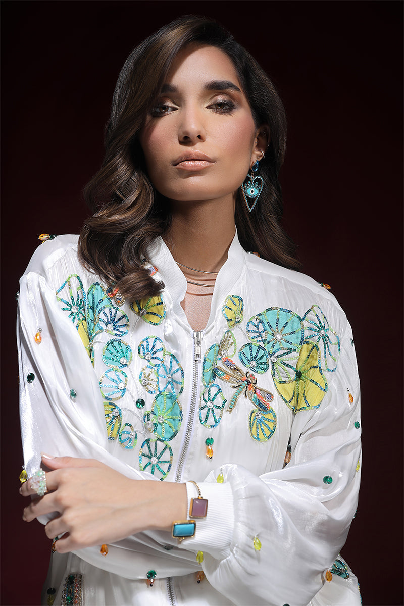 Wardha Saleem | Luxury Pret Fusion Wear | ZARA BOMBER JACKET WITH CARGO PANTS (2PC) by Wardha Saleem - Designer Dress - Type: Ladies Clothes - Available at Libayah - 100% Original