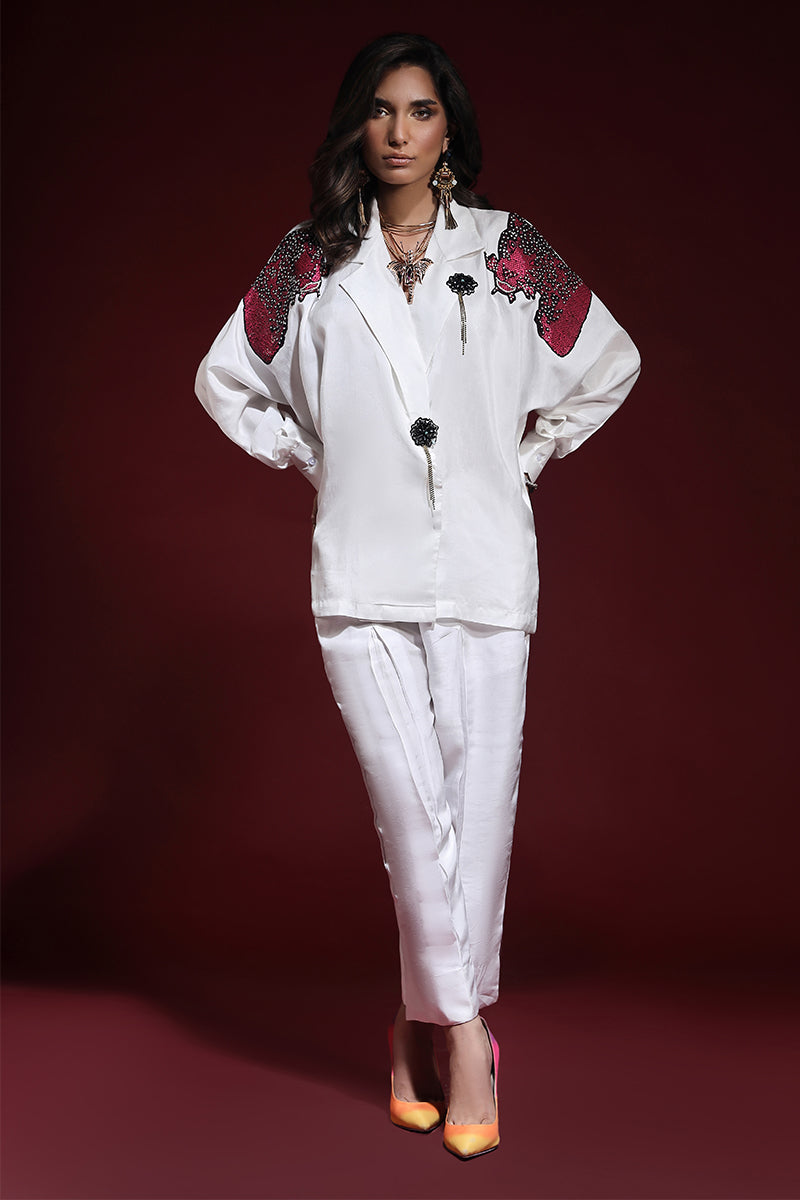 Wardha Saleem | Luxury Pret Fusion Wear | PANTHERA (WHITE) CORD-SET (2PC) by Wardha Saleem - Designer Dress - Type: Ladies Clothes - Available at Libayah - 100% Original