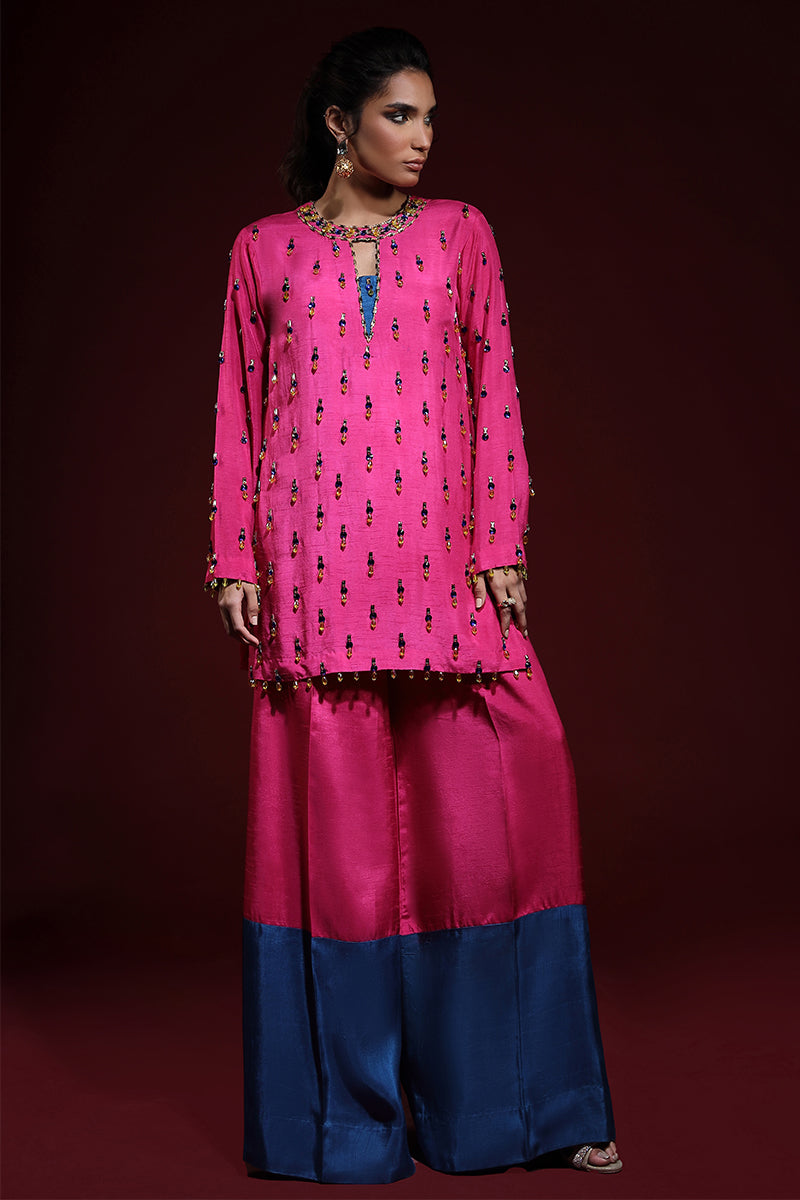 Wardha Saleem | Luxury Pret Fusion Wear | LUXURA (HOT PINK) CORD-SET (2PC) by Wardha Saleem - Designer Dress - Type: Ladies Clothes - Available at Libayah - 100% Original