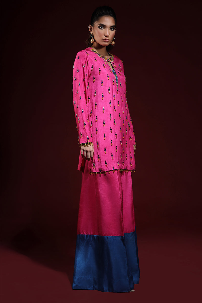 Wardha Saleem | Luxury Pret Fusion Wear | LUXURA (HOT PINK) CORD-SET (2PC) by Wardha Saleem - Designer Dress - Type: Ladies Clothes - Available at Libayah - 100% Original