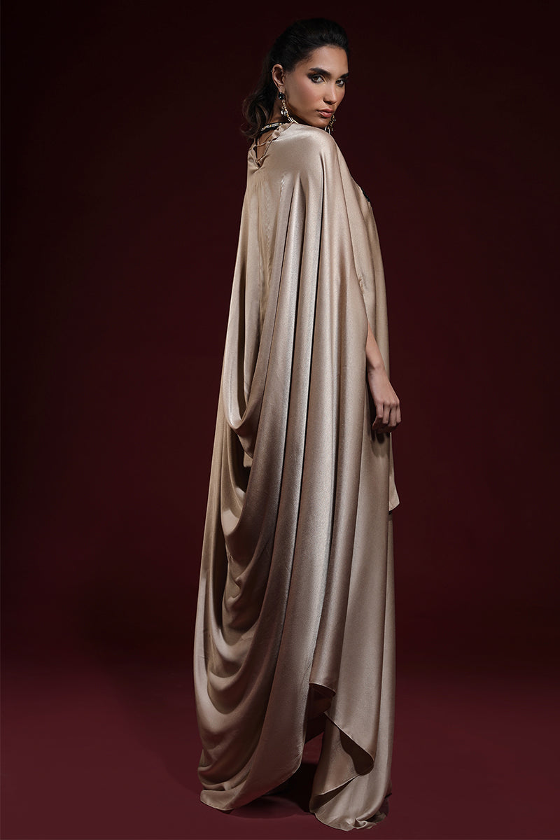 Wardha Saleem | Luxury Pret Fusion Wear | SAHARA DRAPE WITH PANTS (2PC) by Wardha Saleem - Designer Dress - Type: Ladies Clothes - Available at Libayah - 100% Original