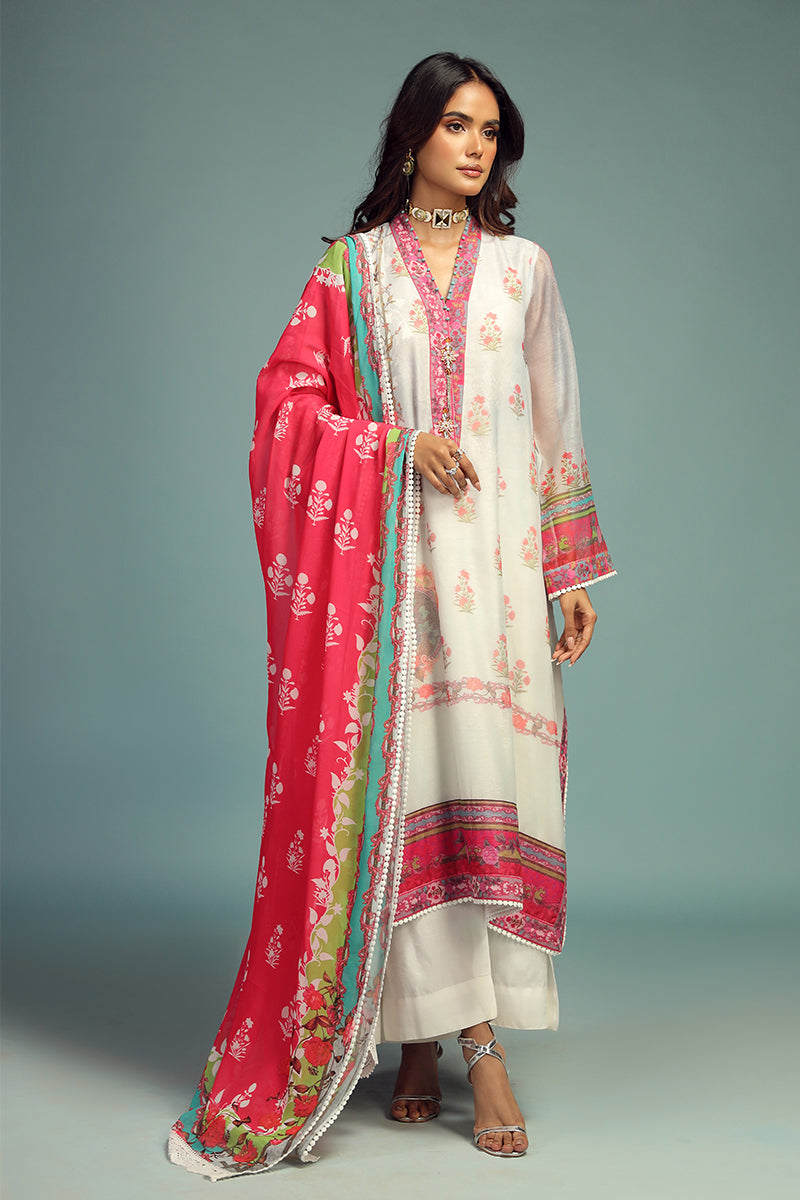 Wardha Saleem | Luxury Pret Traditional Wear | GUL BAHAAR SHIRT WITH DUPATTA (2 PC) by Wardha Saleem - Designer Dress - Type: Ladies Clothes - Available at Libayah - 100% Original