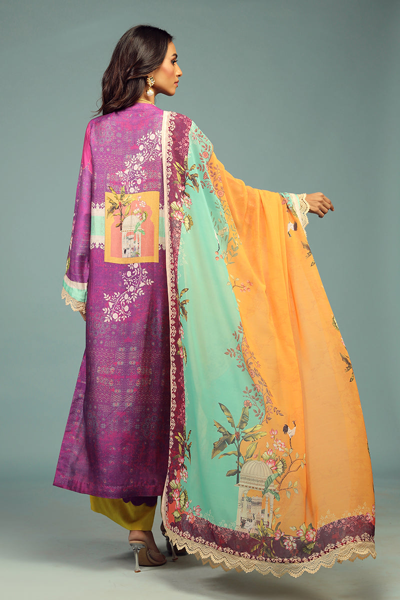 Wardha Saleem | Luxury Pret Traditional Wear | JHAROKA SHIRT WITH DUPATTA ( 2 PC) by Wardha Saleem - Designer Dress - Type: Ladies Clothes - Available at Libayah - 100% Original